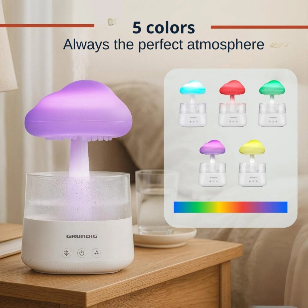 GRUNDIG Umidificator si difuzor de arome cu lumina led Rain Cloud