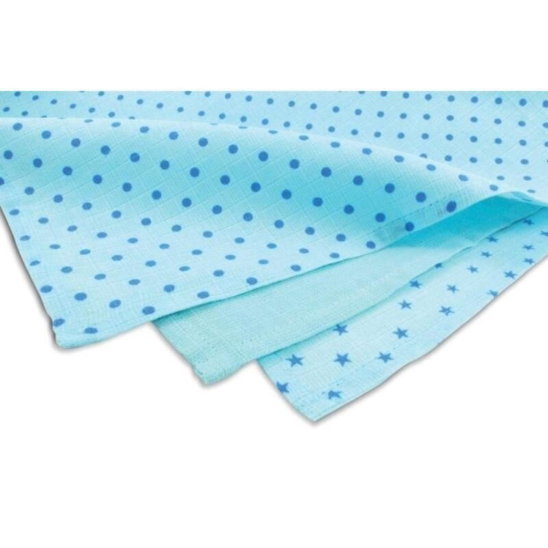GrunSpecht Scutece bumbac 70X70 cm 3 buc Bleu Gruenspecht 167-V2