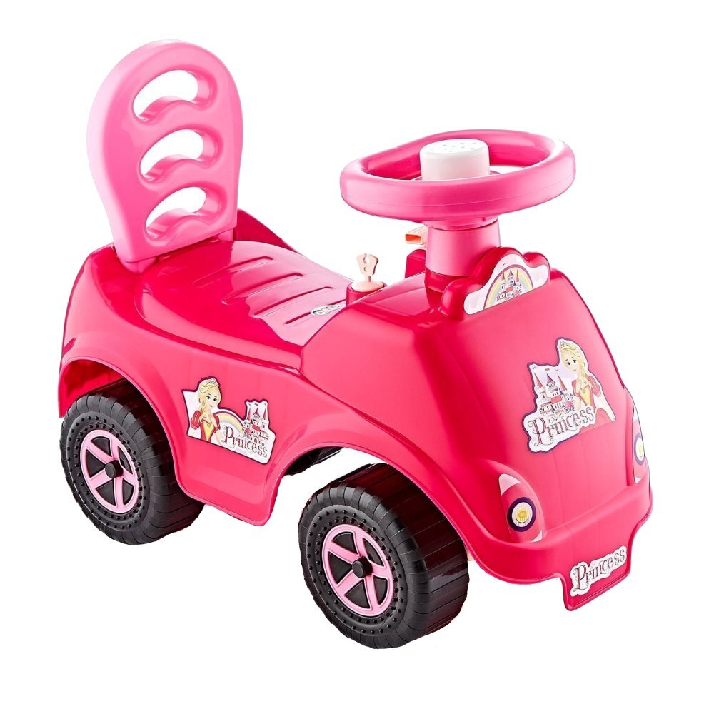 Guclu Toys Ride-On pentru copii fara pedale Selena Pink spatar cu functia de impingere volan cu claxon recomndata copiilor de la 12 luni