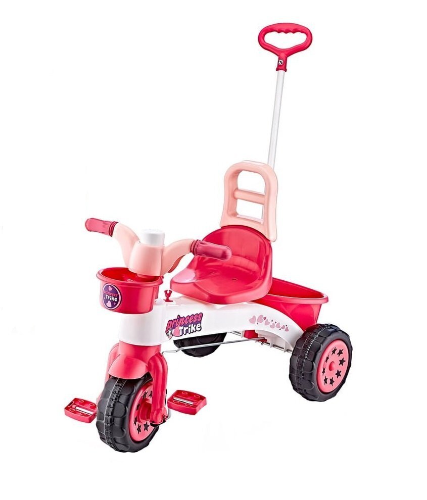 Guclu Toys Tricicleta pentru copii Princess in cutie cu claxon si control parental cosulet pentru accesorii si plastic de inalta calitate de la 3 ani