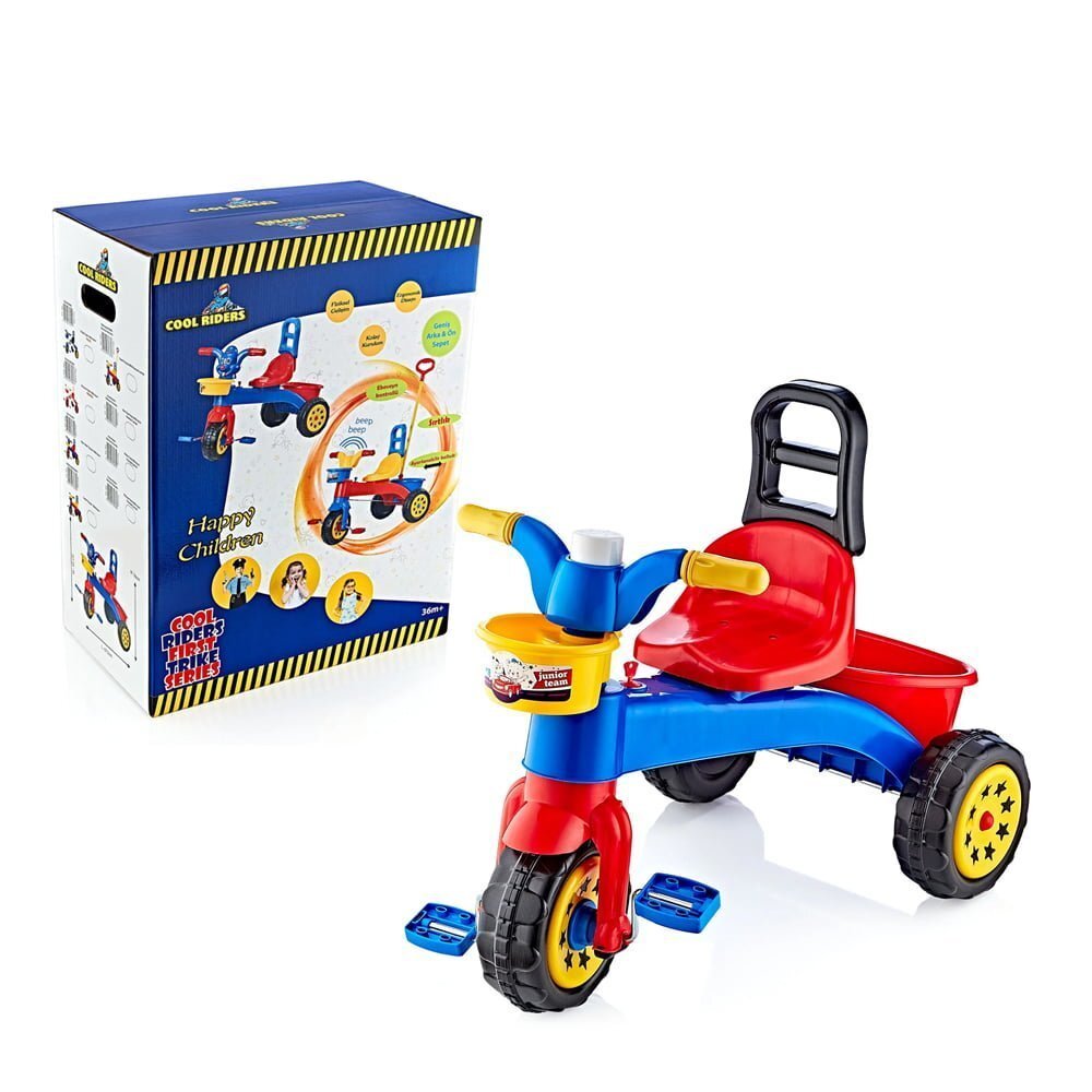 Guclu Toys Tricicleta pentru copii Sweet Red cu claxon cos pentru accesorii pedale plastic de inalta calitate de la 3 ani