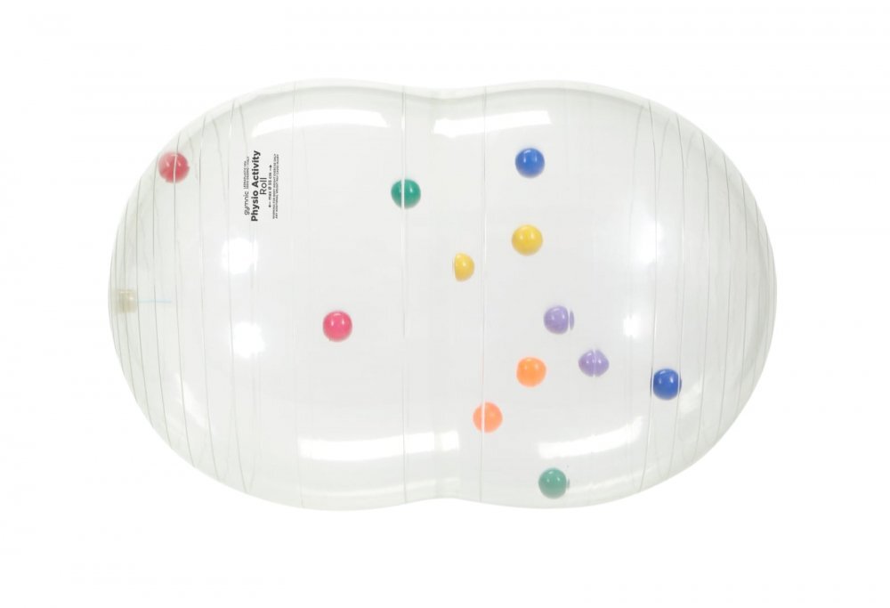 Gymnic Minge aluna fizioterapeutica Physio Activity Roll transparenta diametru 55 cm cu mingi in interior
