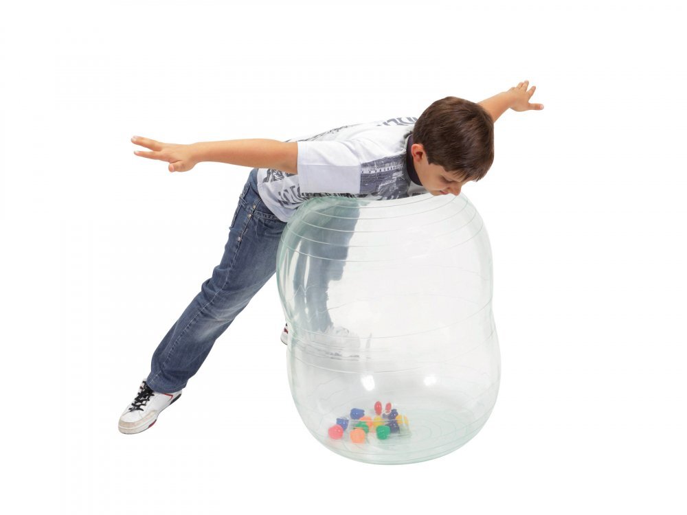 Gymnic Minge aluna fizioterapeutica Physio Activity Roll transparenta diametru 55 cm cu mingi in interior