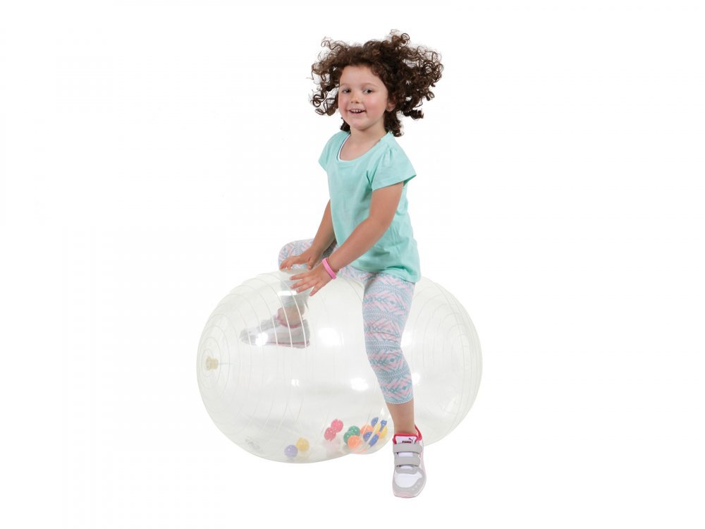 Gymnic Minge aluna fizioterapeutica Physio Activity Roll transparenta diametru 55 cm cu mingi in interior