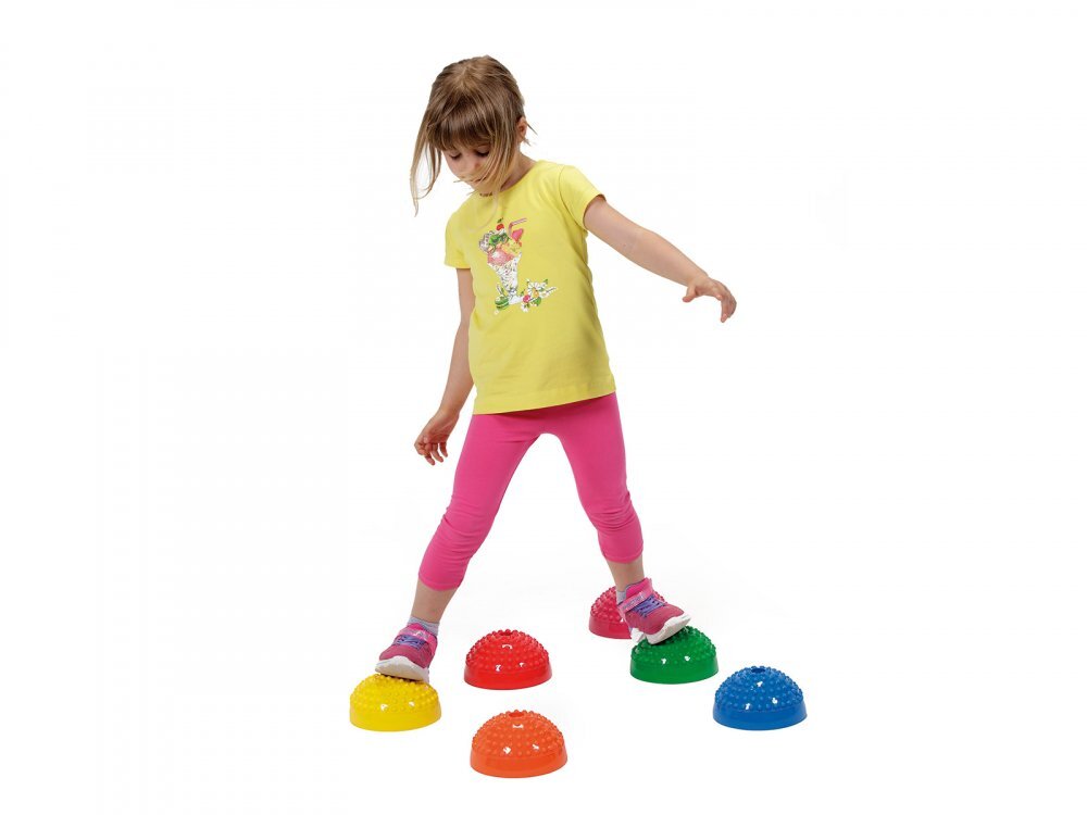 Gymnic Set de 6 semisfere arici proprioceptive cu gaura Multiactiv Stones