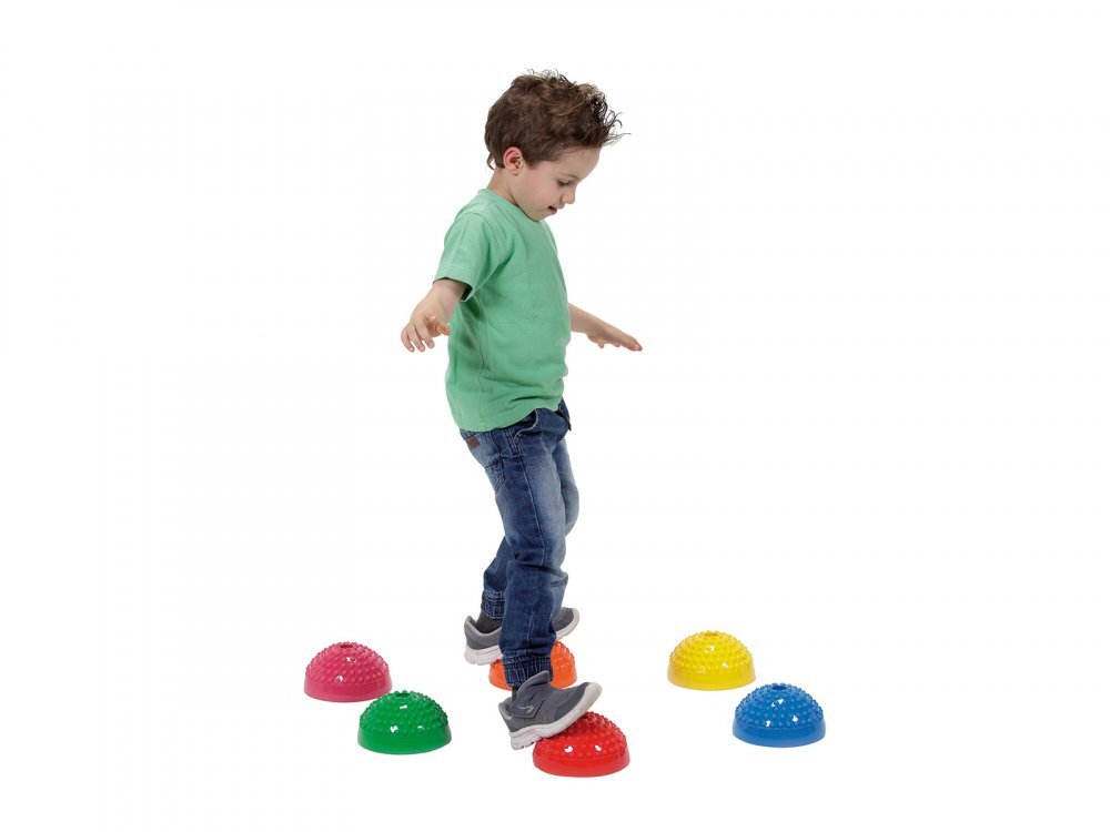 Gymnic Set de 6 semisfere arici proprioceptive cu gaura Multiactiv Stones