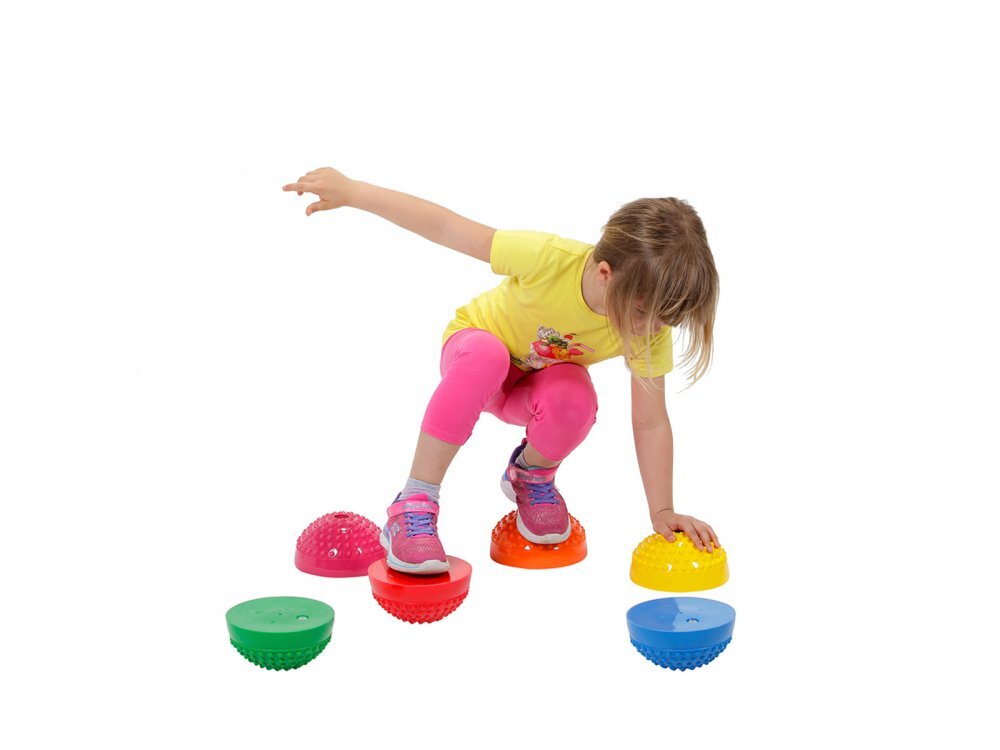 Gymnic Set de 6 semisfere arici proprioceptive cu gaura Multiactiv Stones