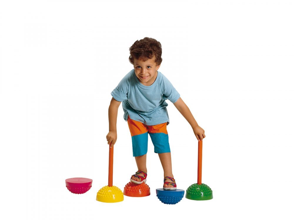 Gymnic Set de 6 semisfere arici proprioceptive cu gaura Multiactiv Stones