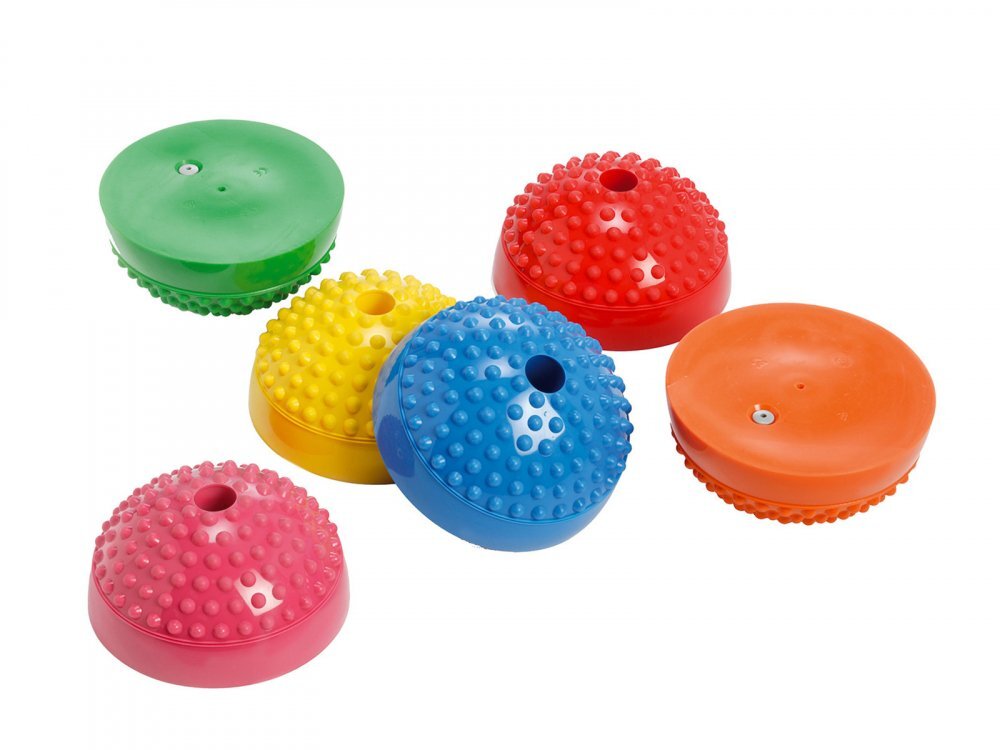 Gymnic Set de 6 semisfere arici proprioceptive cu gaura Multiactiv Stones
