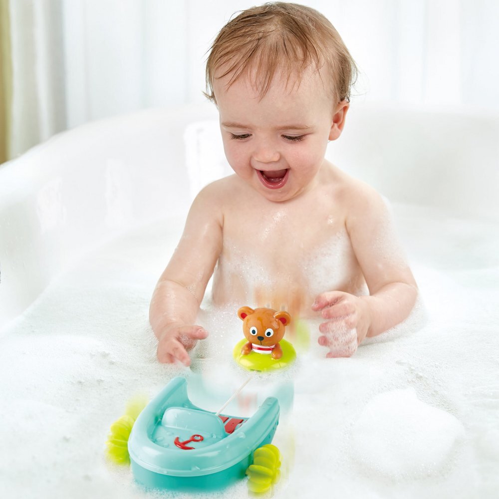 HAPE Jucarie de baie Barcuta cu motor si ursulet