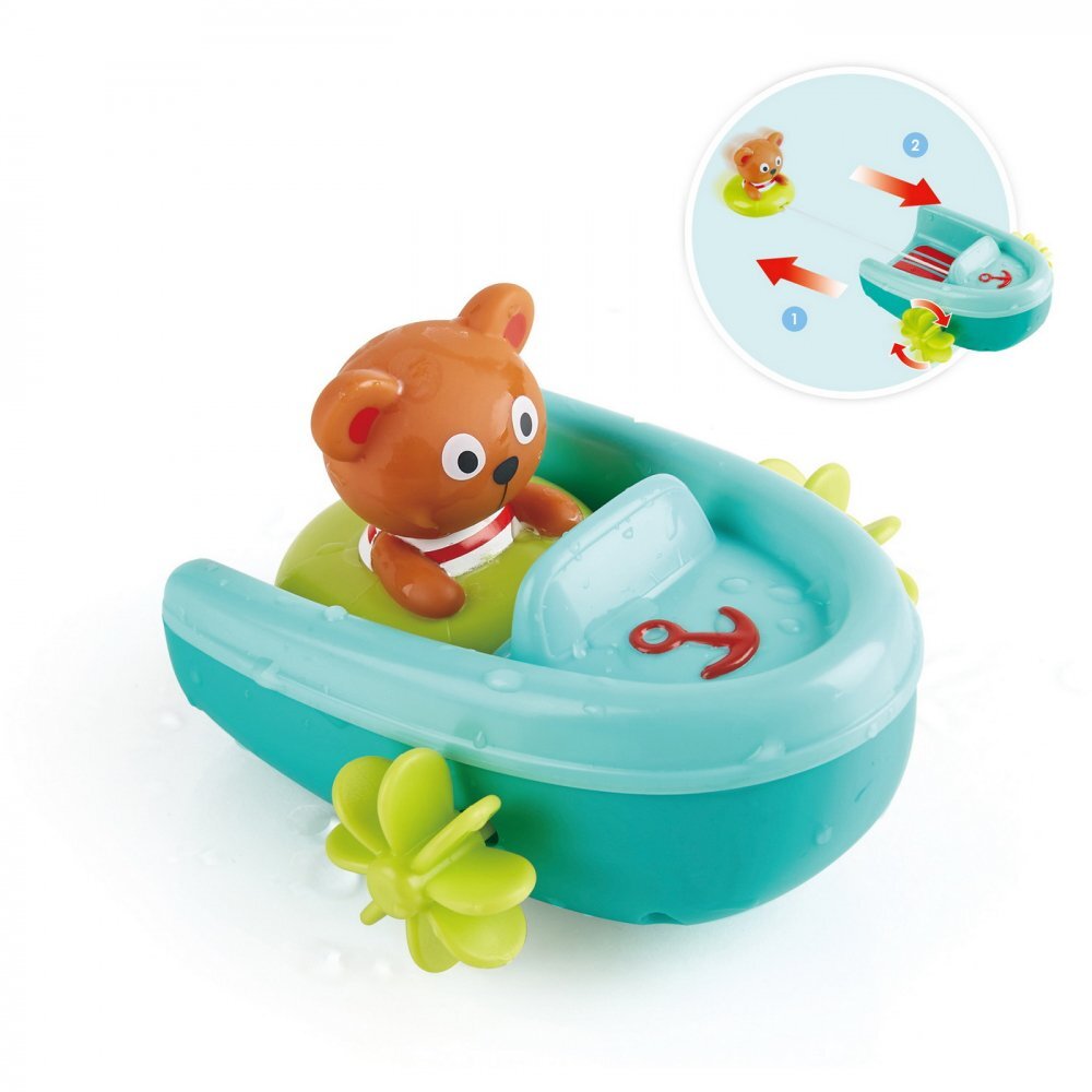 HAPE Jucarie de baie Barcuta cu motor si ursulet