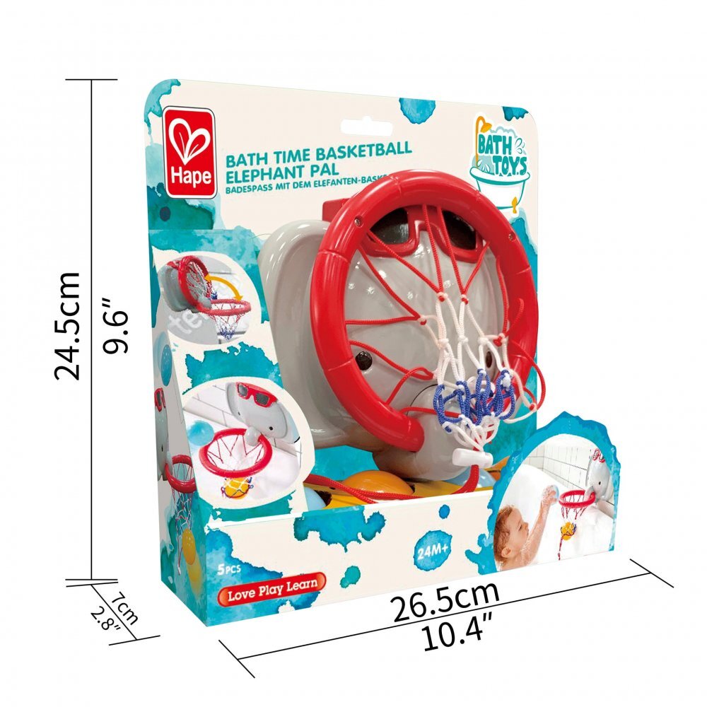 HAPE Jucarie de baie Cos de baschet cu elefant