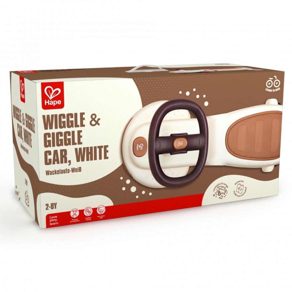 HAPE Masinuta pentru copii Wiggle and Giggle alba