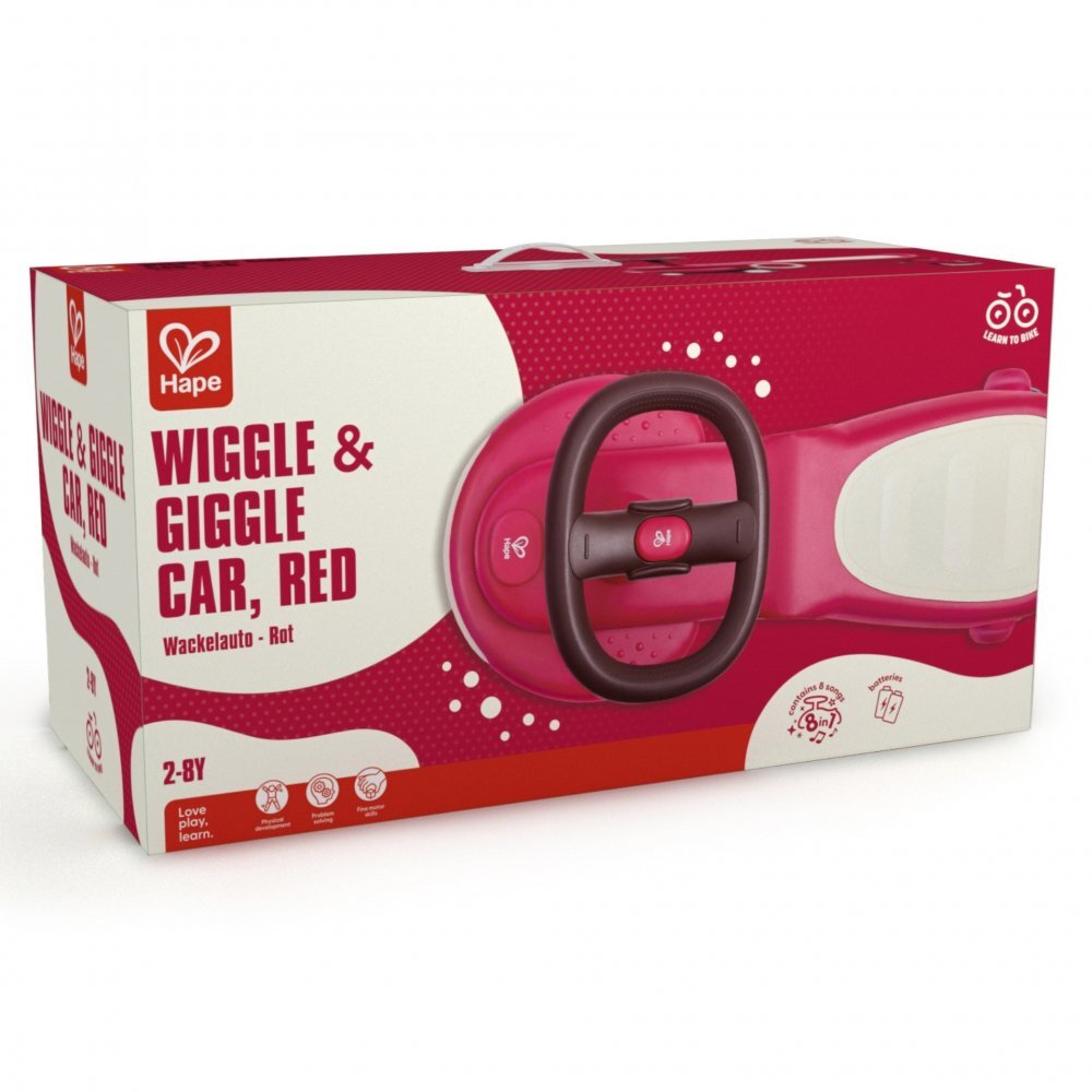 HAPE Masinuta pentru copii Wiggle and Giggle rosie