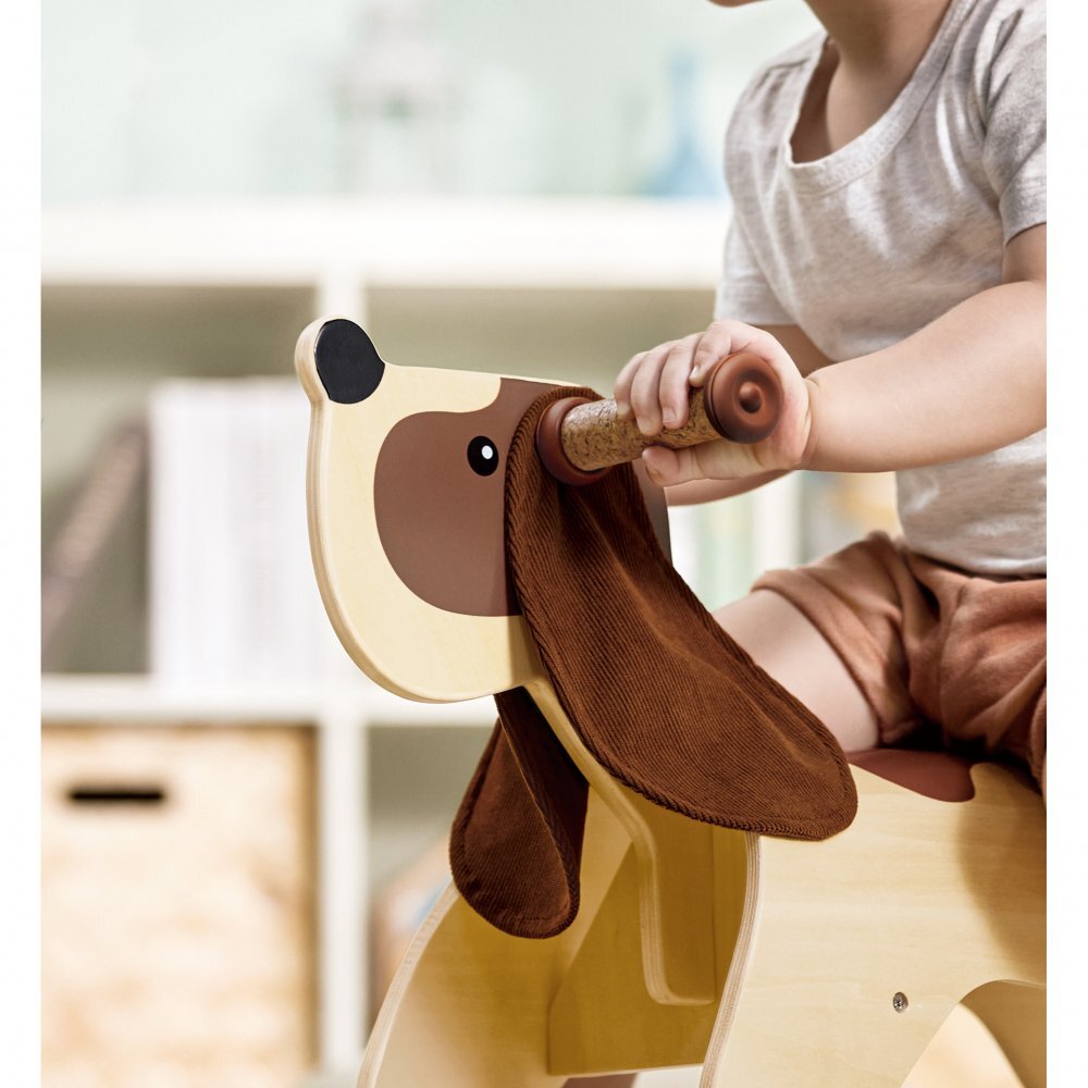 HAPE Ride-On pentru copii din lemn Catel scaun curbat ergonomic rotile din fata se rotesc la 360 de grade recomandat copiilor de la 1 an
