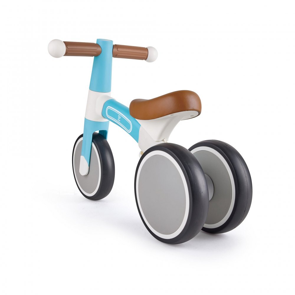 HAPE Tricicleta copii de echilibru cu 3 roti albastru deschis cadru usor de aluminiu scaun reglabil roti fabricate din material spumant TPU moale si flexibil de la 18 luni