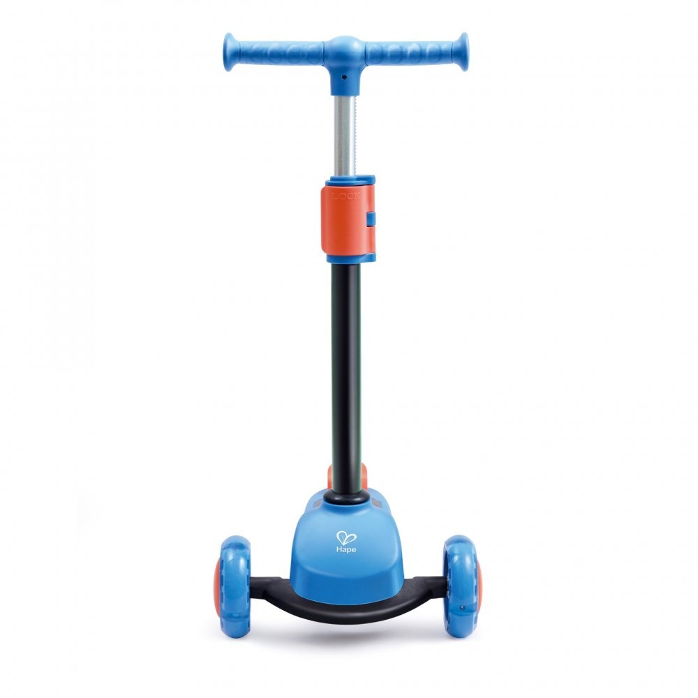 HAPE Trotineta pentru copii Glide Kick Scooter albastru cu ghidon reglabil si roti luminoase