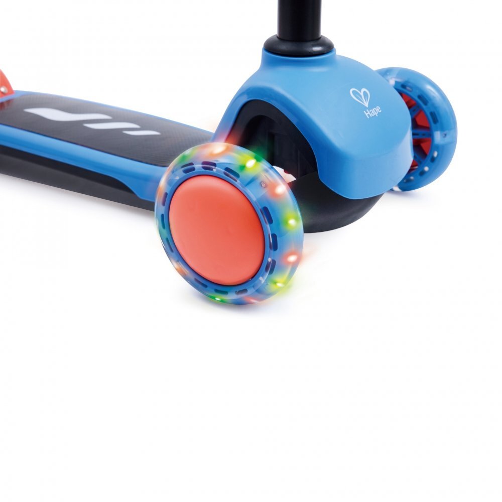 HAPE Trotineta pentru copii Glide Kick Scooter albastru cu ghidon reglabil si roti luminoase