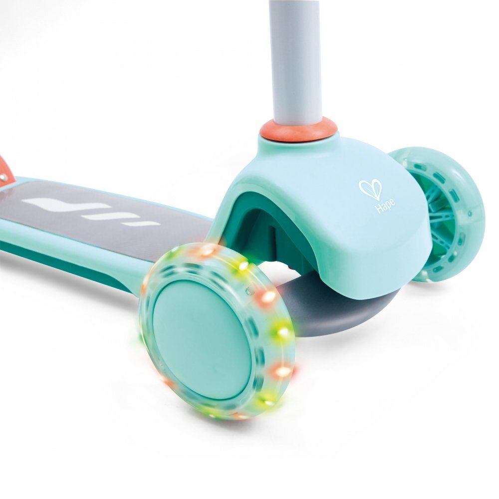 HAPE Trotineta pentru copii Glide Kick Scooter turcoaz cu ghidon reglabil si roti luminoase
