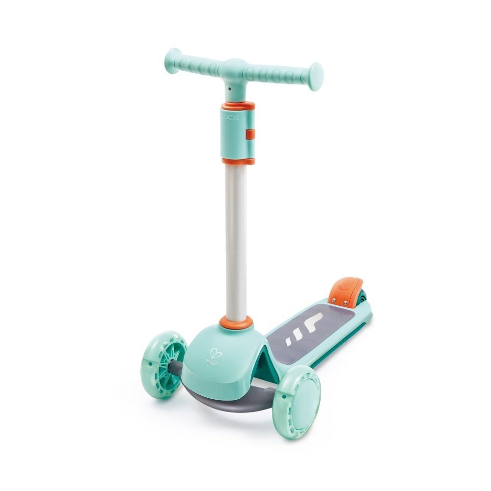 HAPE Trotineta pentru copii Glide Kick Scooter turcoaz cu ghidon reglabil si roti luminoase