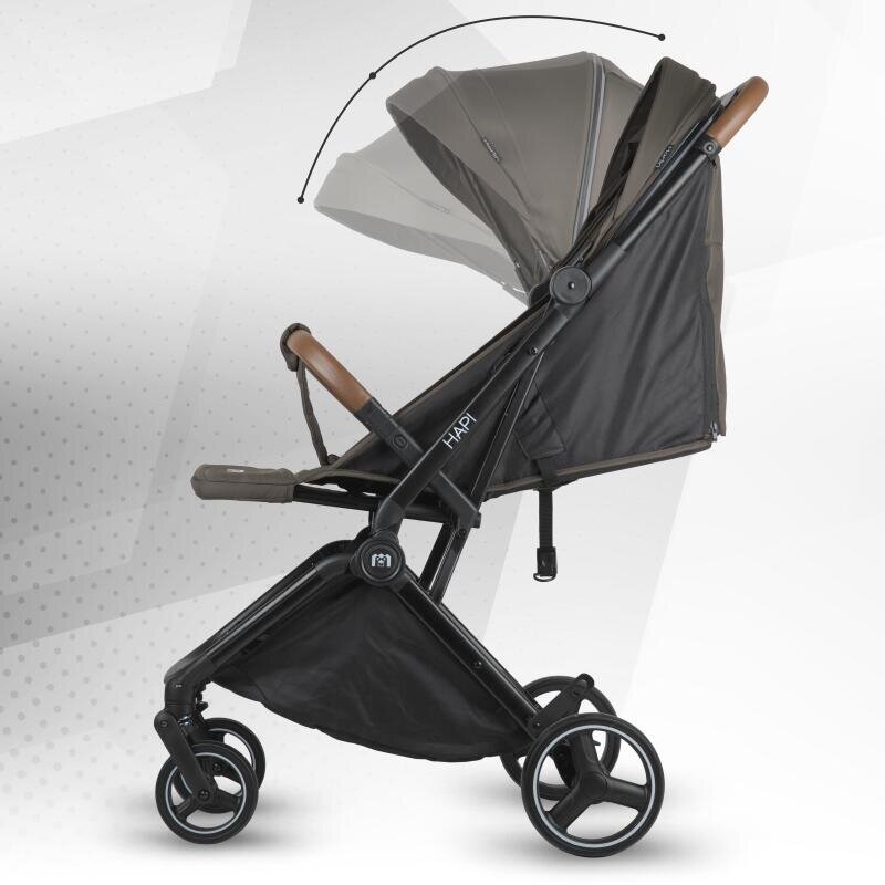 Hapi Carucior pentru copii Marlin Camo Green ultrapliabil cu pliere automata copertina cu protectie UV spatar reglabil pozitie verticala dupa pliere certificat pana la 22 kg