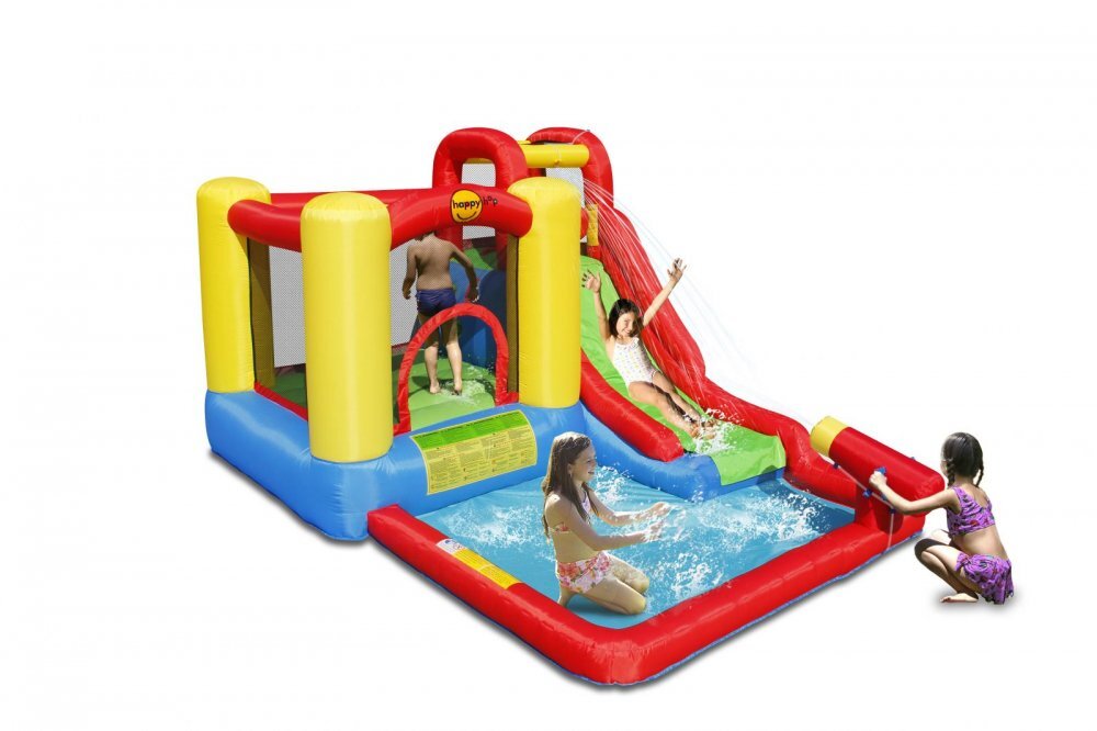 Happy Hop Saltea gonflabila JumpSplash cu piscina tun cu apa tobogan si spatiu de catarat