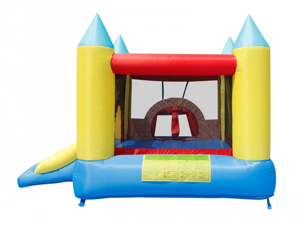 Happy Hop Saltea gonflabila Play Center 4 in 1 cu tobogan loc de joaca cu bile si cos de baschet