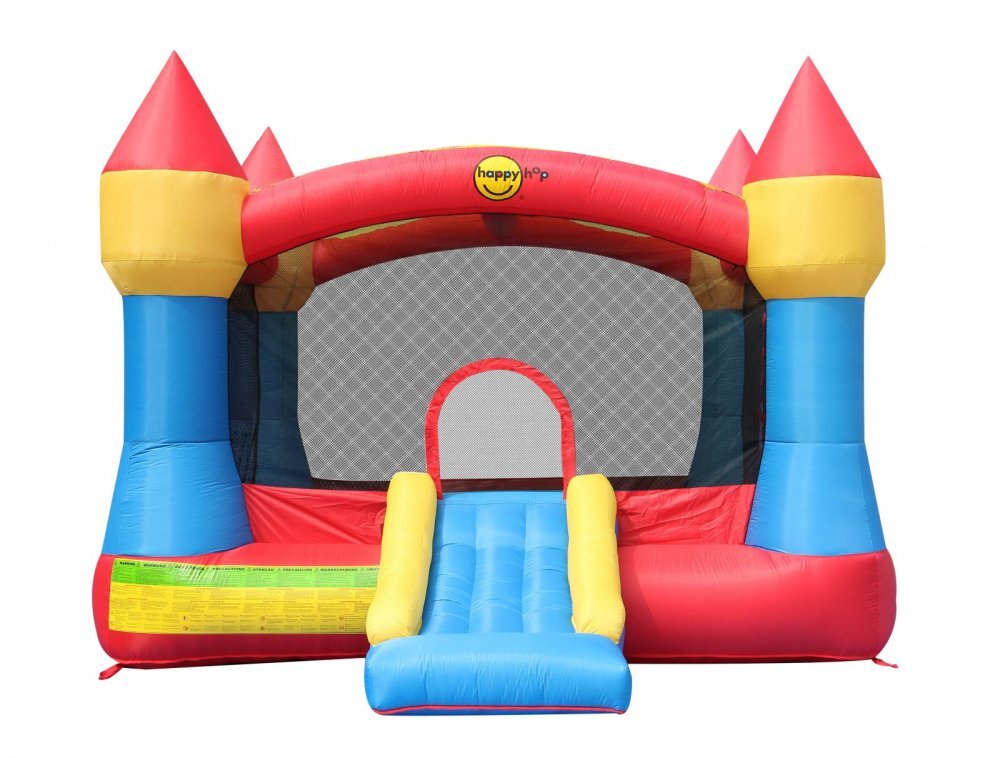 Happy Hop Saltea gonflabila Super Castel cu tobogan spatiu pentru sarituri i parasolar detasabil