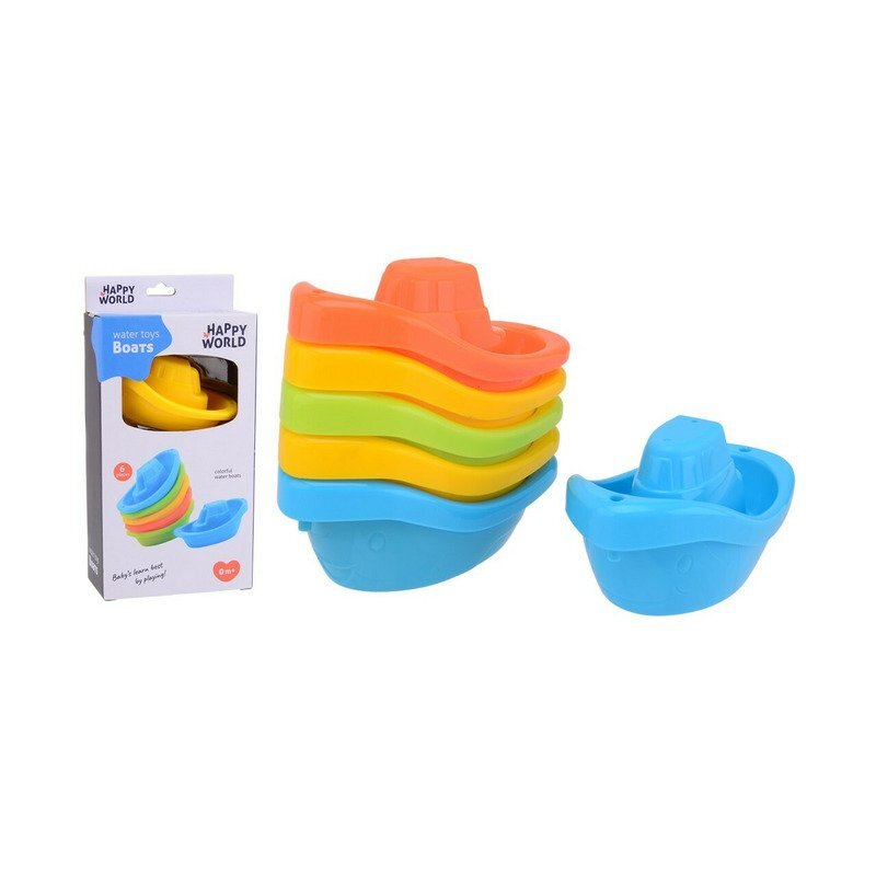 Happy World Set 6 barcute pentru baie Multicolor