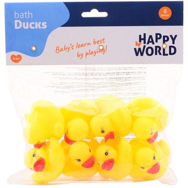 Happy World Set 8 ratuste din cauciuc pentru baie 5.5x5.5x4 cm