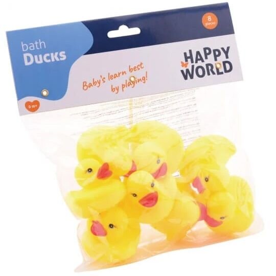 Happy World Set 8 ratuste din cauciuc pentru baie 5.5x5.5x4 cm