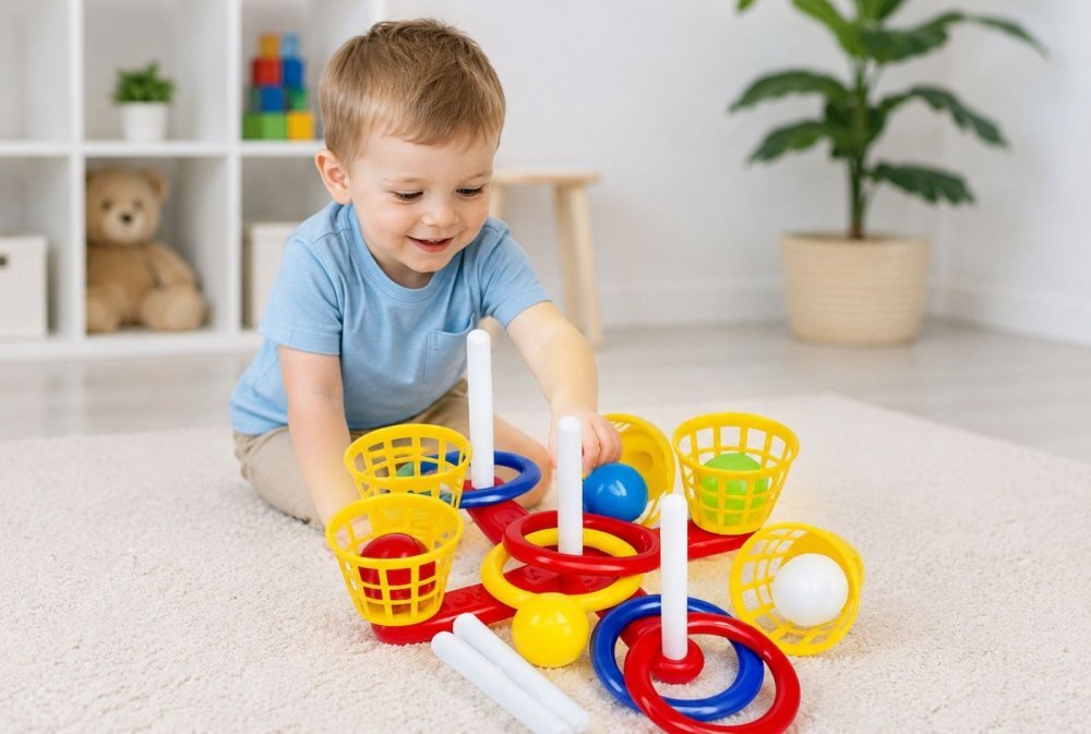 Hashtag Toys Set de aruncare cu inele 3 in 1