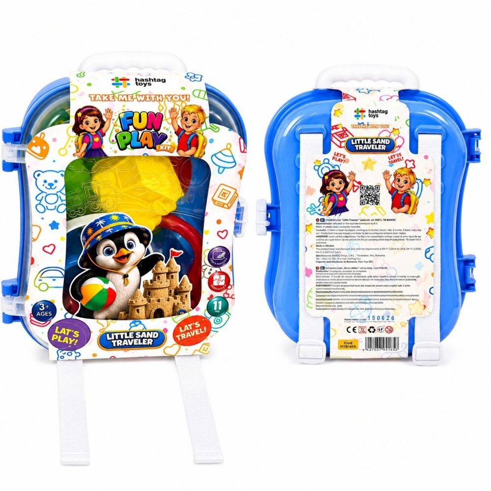 Hashtag Toys Set micul calator rucsac albastru pentru nisip