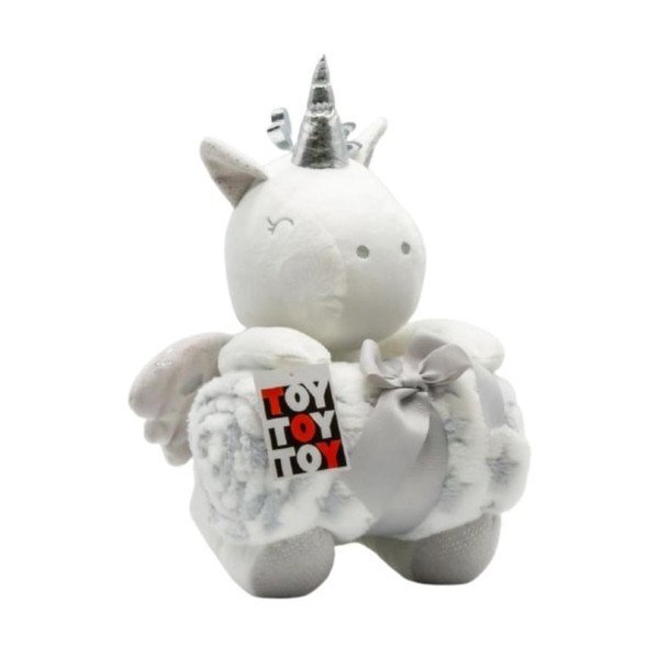 Hausmann (A-Haberkorn) Paturica pufoasa cu jucarie TOY unicorn 25cm Hausmann
