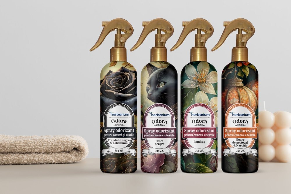 HERBARIUM Spray odorizant pentru camera si textile Floare de portocal si Narcisa 350 ml Odora