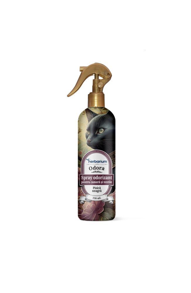 HERBARIUM Spray odorizant pentru camera si textile Pisica Neagra 350 ml Odora