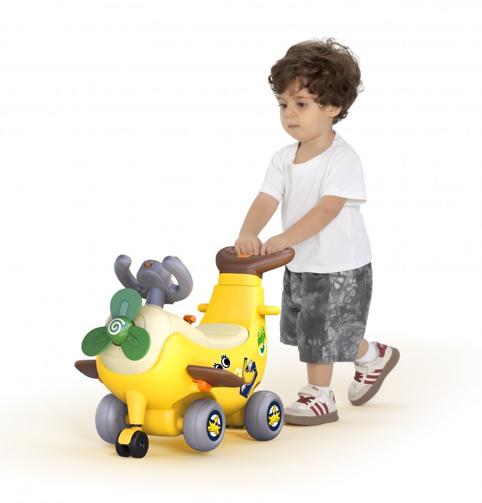 Hola Avion interactiv 4 in 1 ride on si maner de impingere banana