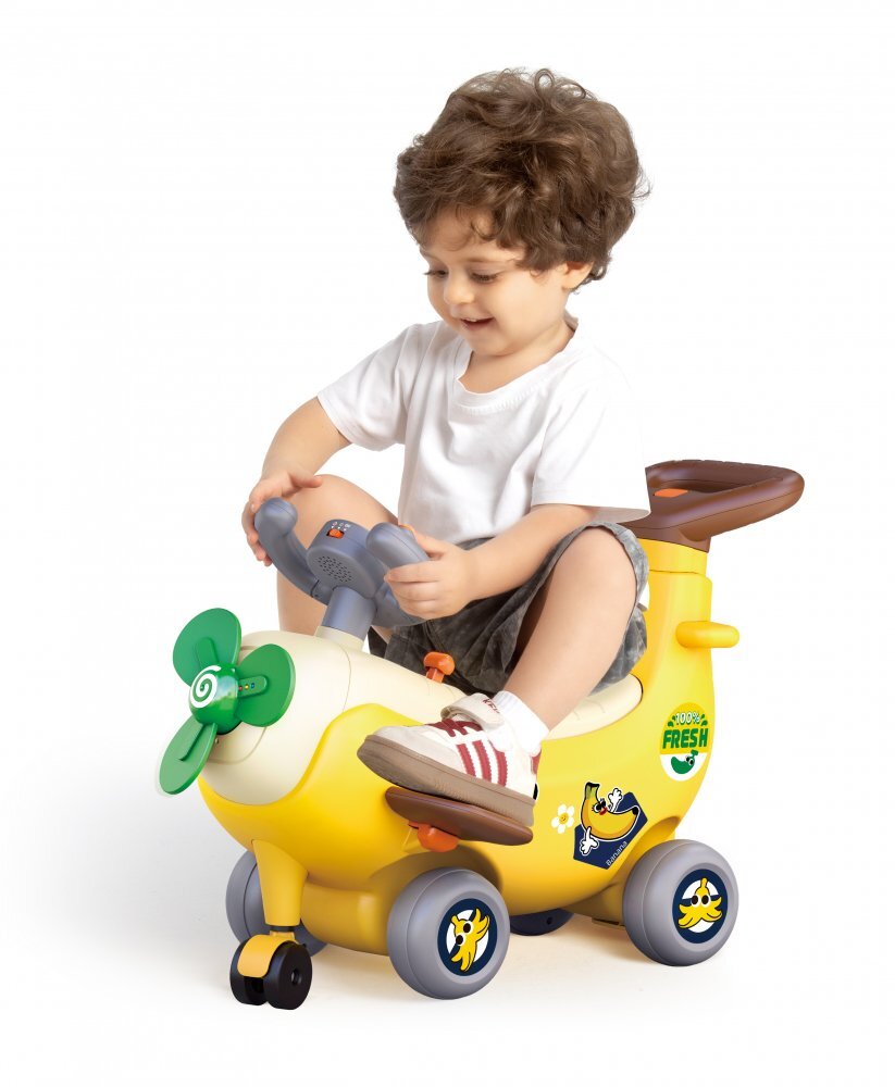 Hola Avion interactiv 4 in 1 ride on si maner de impingere banana