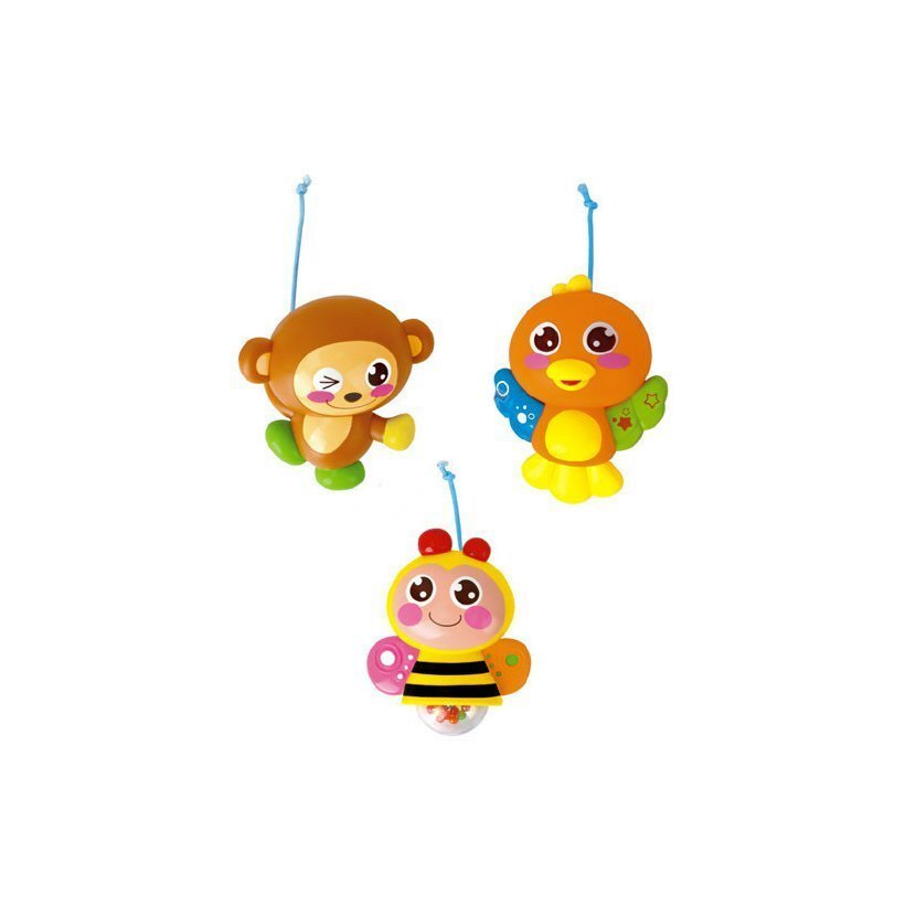 Hola Carusel muzical pentru patut copii Sleepy Animals cu lampa de vegheunitate muzicala atasabila pe patut13 sunete si cantece de leaganjucarii detasabile cu zornaitoarevolum reglabil