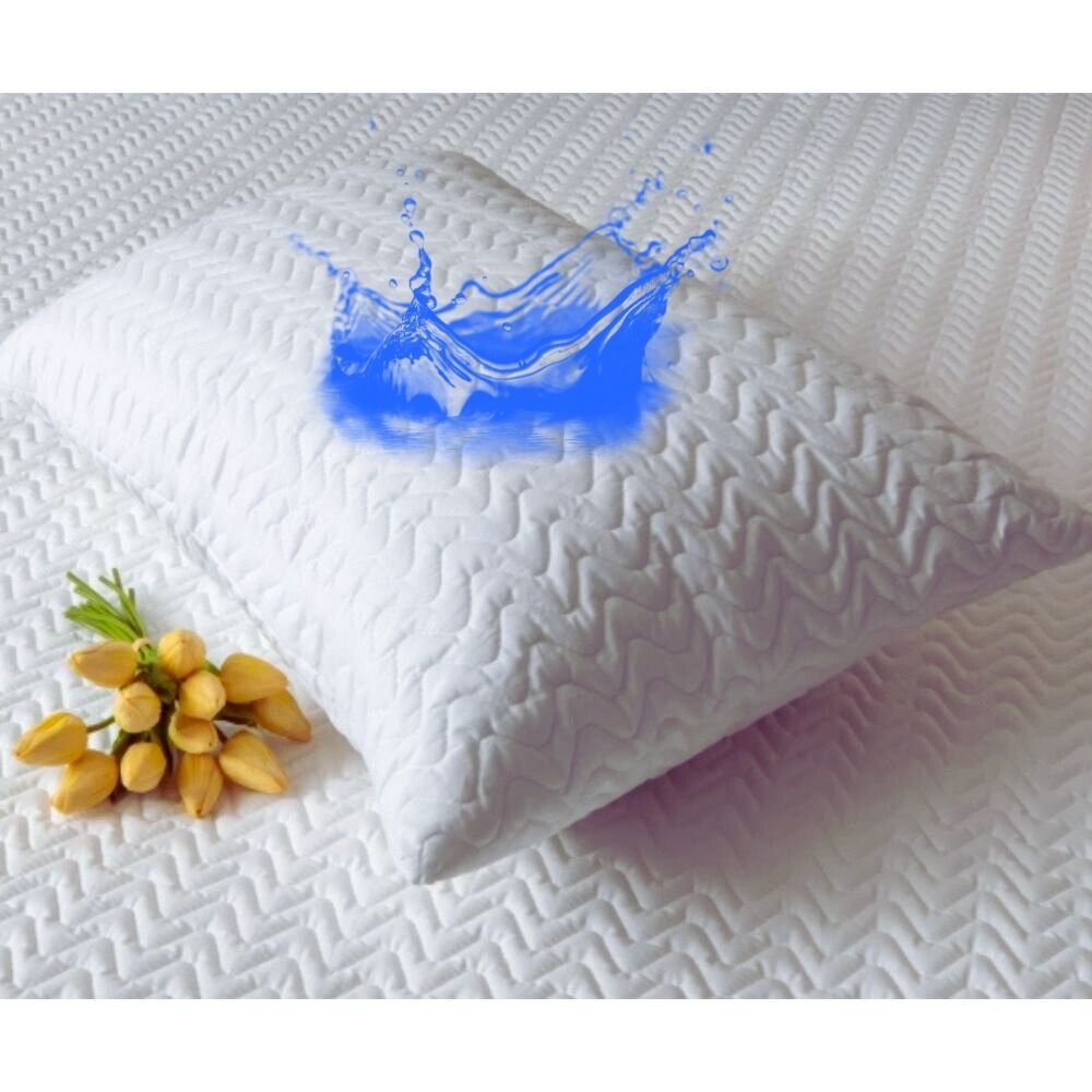 Homibon Fata de perna impermeabila cu fermoar matlasata Premium Alb 50x70 cm lavabila la masina bumbac cu membrana TPU
