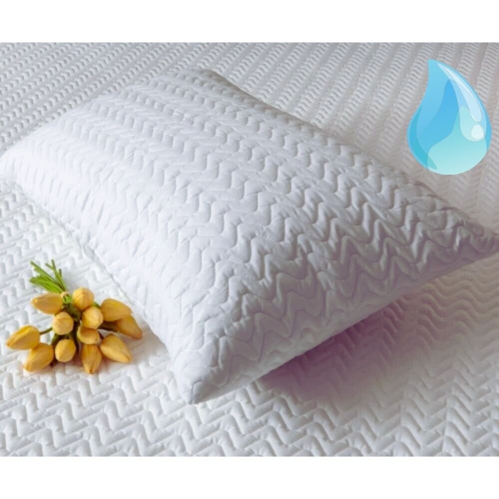 Homibon Fata de perna impermeabila cu fermoar matlasata Premium Alb 50x70 cm lavabila la masina bumbac cu membrana TPU