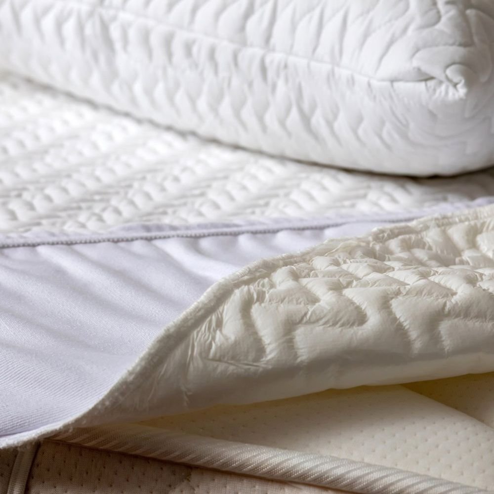 Homibon Husa impermeabila matlasata Premium pentru saltea Alb 120x200+30 cm anti acarieni lavabila la masina bumbac cu membrana TPU