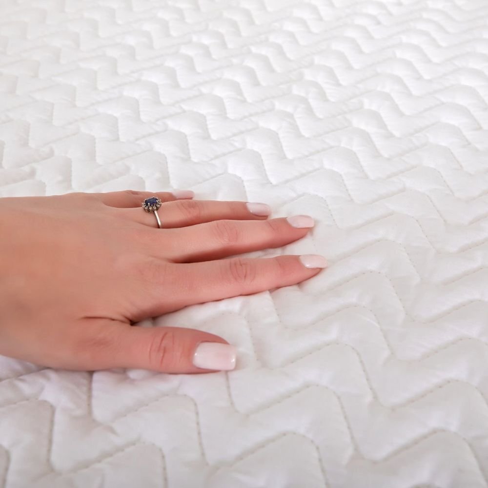 Homibon Husa impermeabila matlasata Premium pentru saltea Alb 120x200+30 cm anti acarieni lavabila la masina bumbac cu membrana TPU