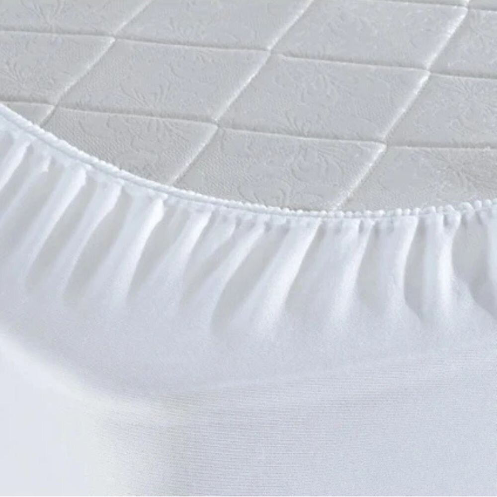 Homibon Husa impermeabila matlasata Premium pentru saltea Alb 120x200+30 cm anti acarieni lavabila la masina bumbac cu membrana TPU