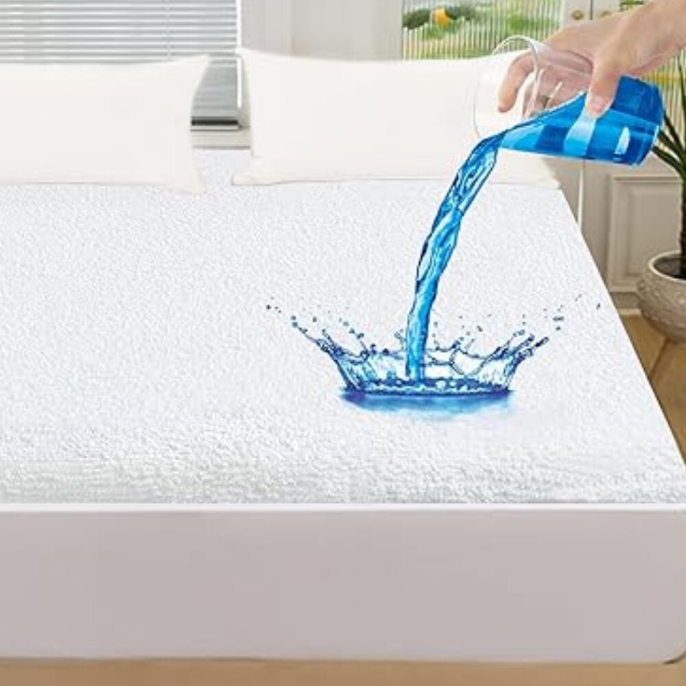 Homibon Husa impermeabila pentru saltea Alb 100x200+30 cm anti acarieni lavabila la masina bumbac cu membrana TPU