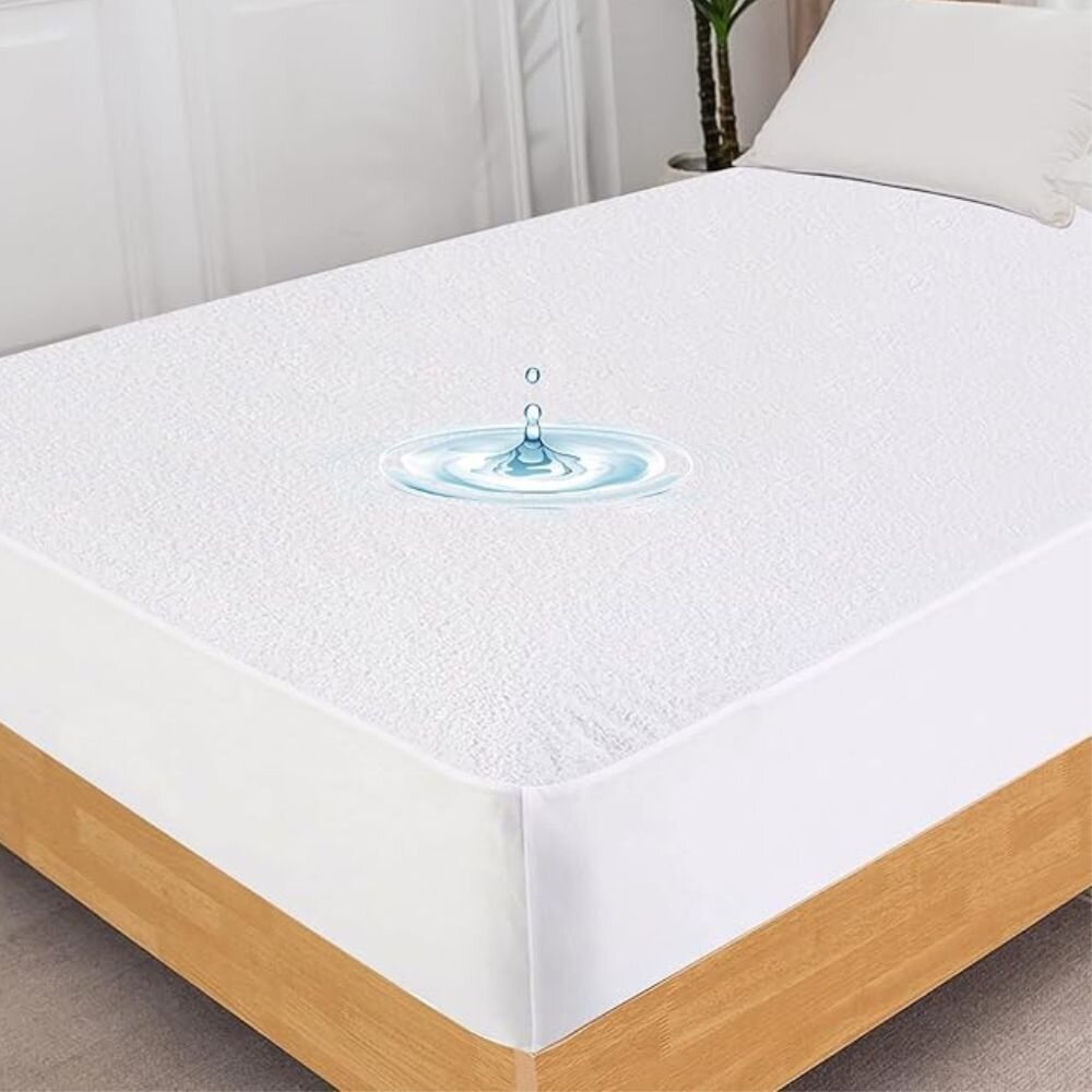 Homibon Husa impermeabila pentru saltea Alb 200x200+30 cm anti acarieni lavabila la masina bumbac cu membrana TPU