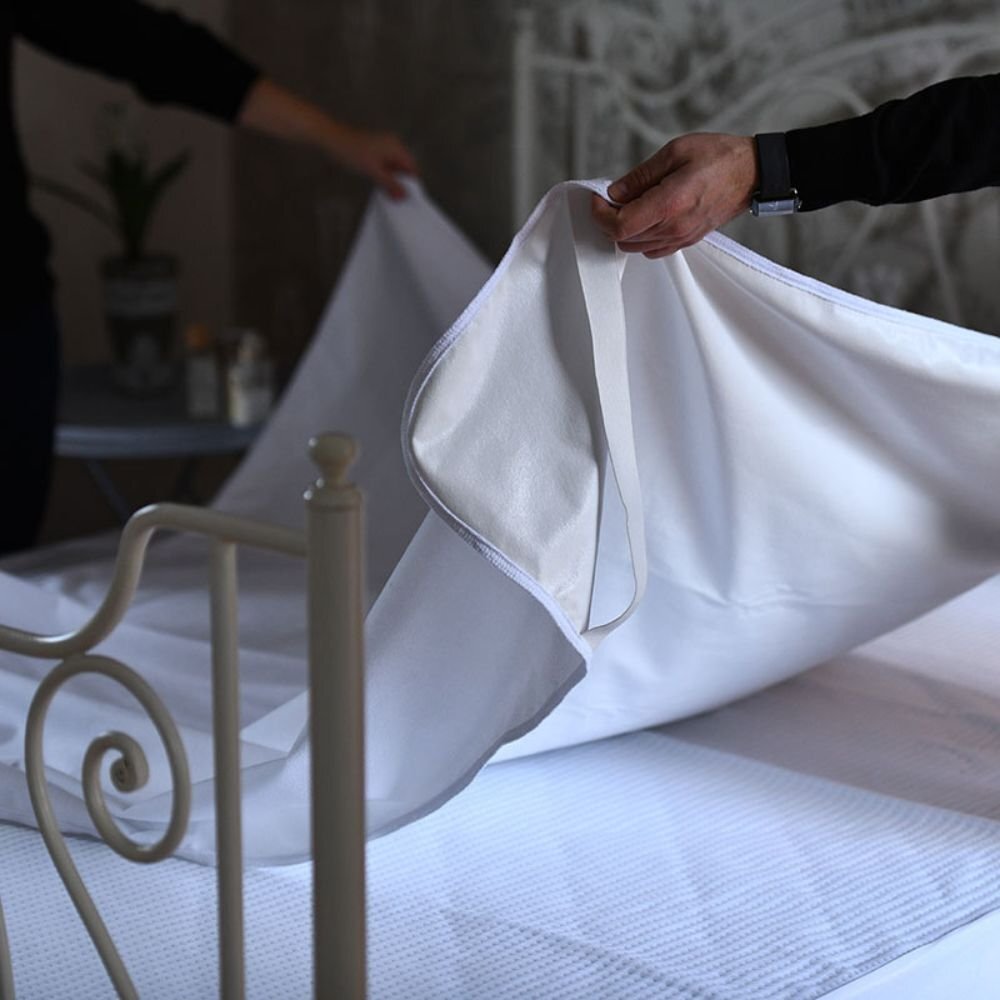 Homibon Protectie impermeabila pentru saltea Alb 140x200 cm anti acarieni lavabila la masina bumbac cu membrana TPU
