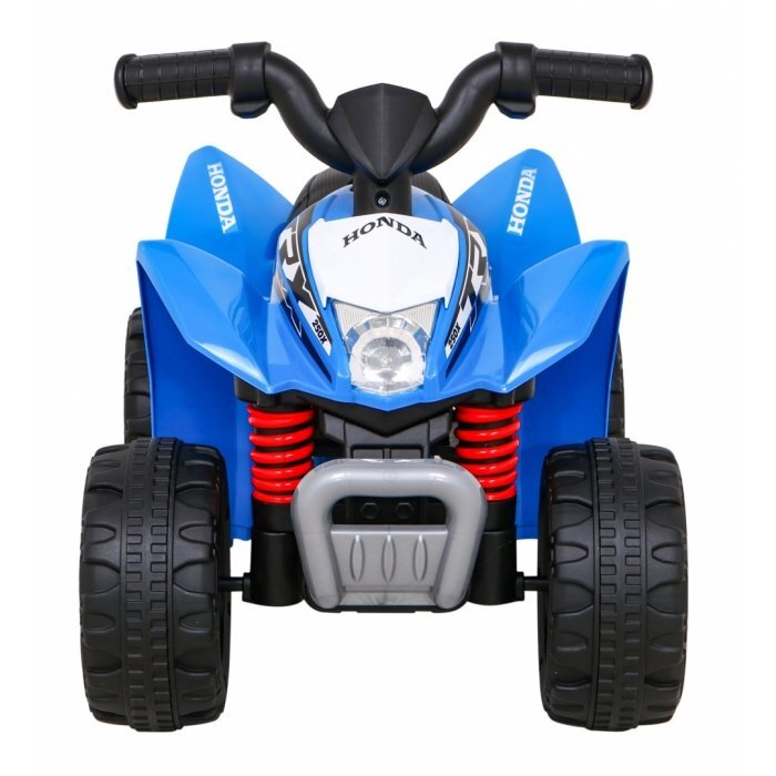 Honda Atv electric pentru copii 250X TRX 64x38x43 cm albastru 30W cu panou audio lumini scaun piele si pedala acceleratie