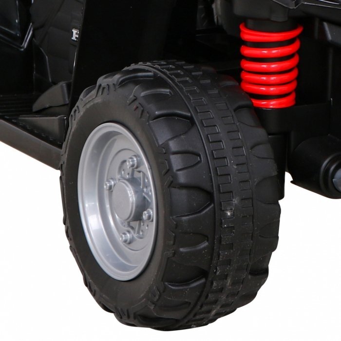 Honda Atv electric pentru copii 250X TRX 64x38x43 cm negru 30W cu panou audio lumini scaun piele si pedala acceleratie