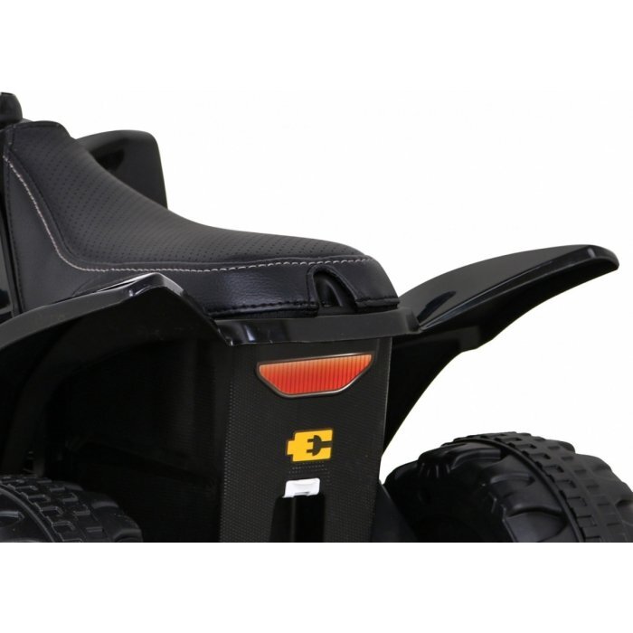 Honda Atv electric pentru copii 250X TRX 64x38x43 cm negru 30W cu panou audio lumini scaun piele si pedala acceleratie